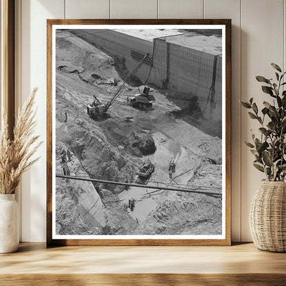 Shasta Dam construction work June 1942 vintage photo