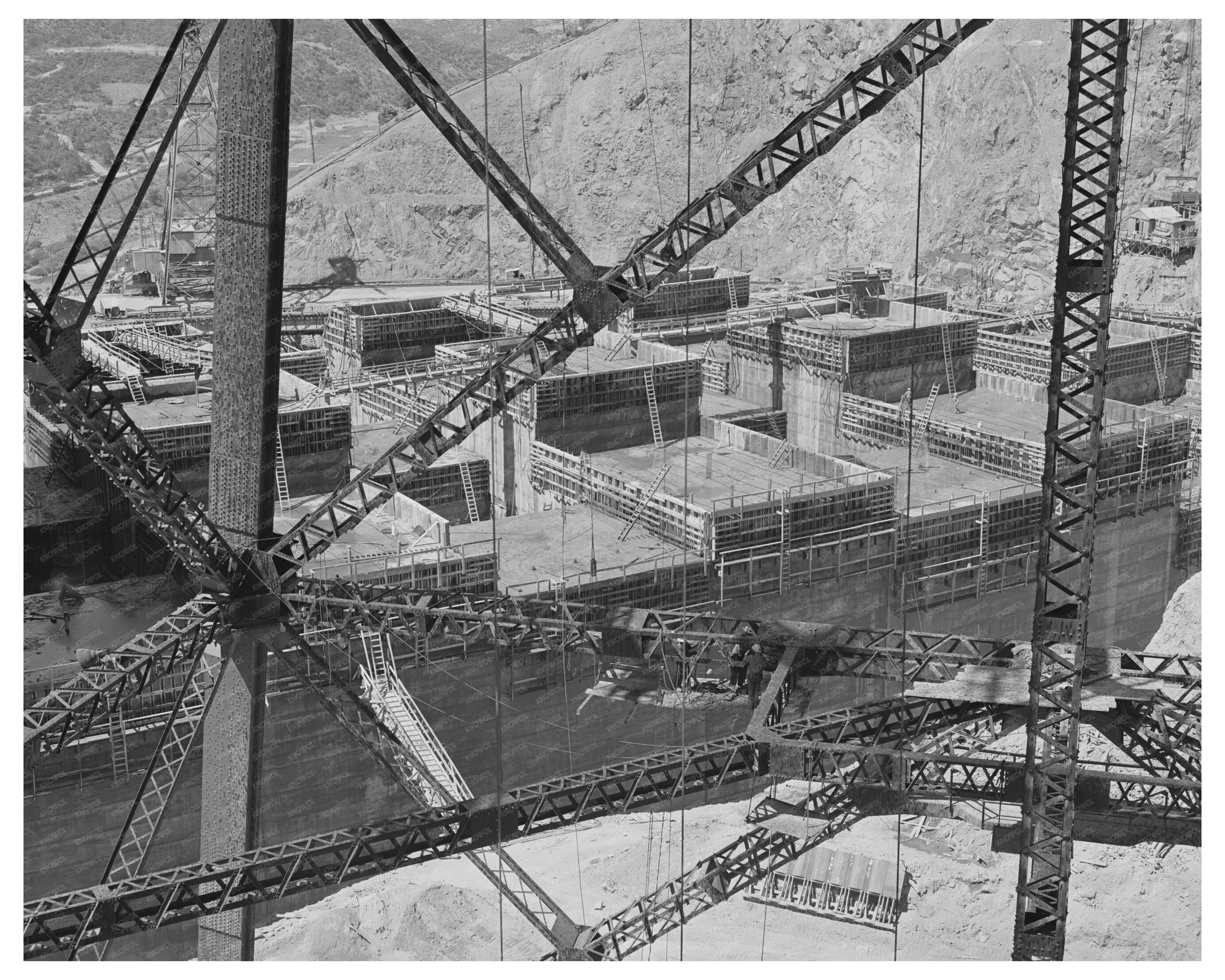 Shasta Dam Construction June 1942 Elevated View