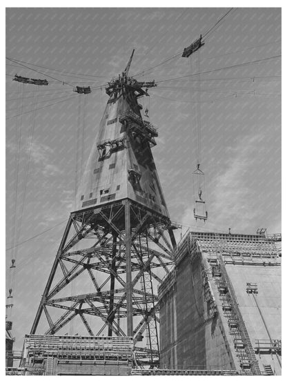 Shasta Dam Head Tower Cables June 1942