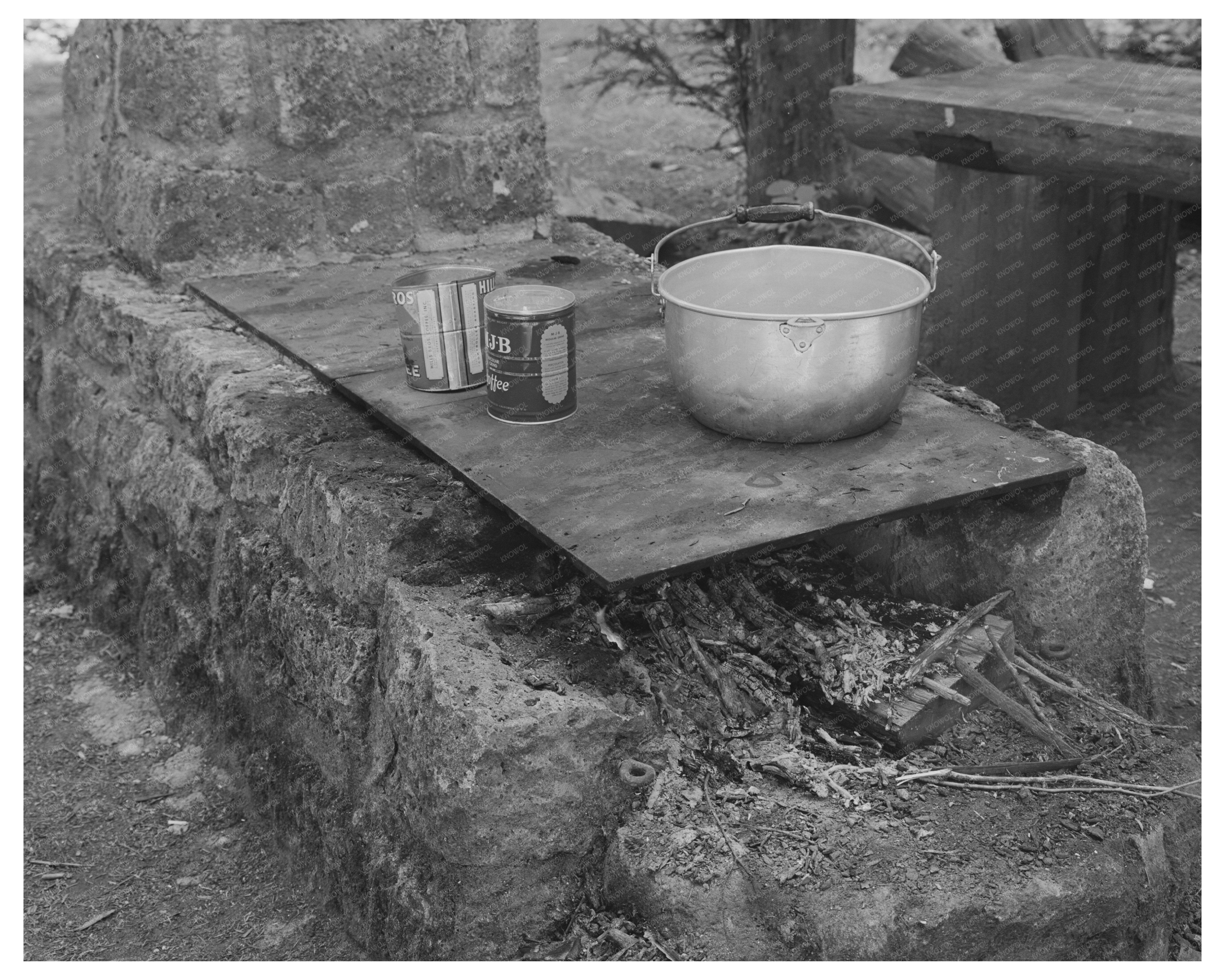 Outdoor Fireplace in Willamette National Forest 1942