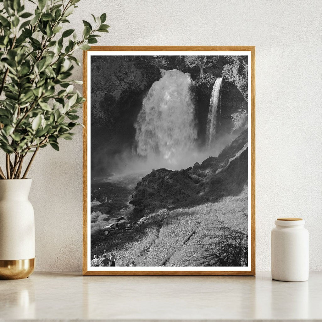 Koosah Falls Oregon July 1942 Black and White Photo