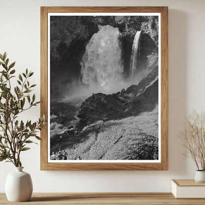 Koosah Falls Oregon July 1942 Black and White Photo