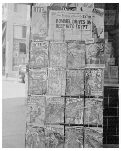 Yreka California Magazine Stand 1942 Vintage Photo