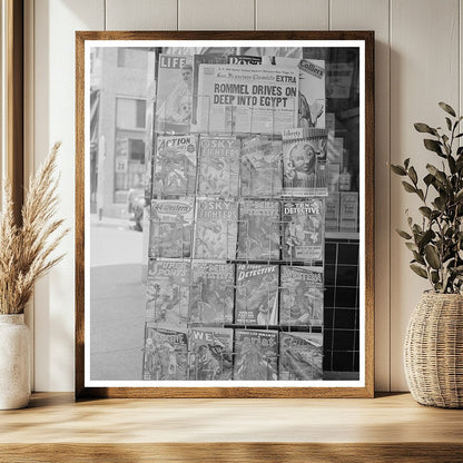 Yreka California Magazine Stand 1942 Vintage Photo