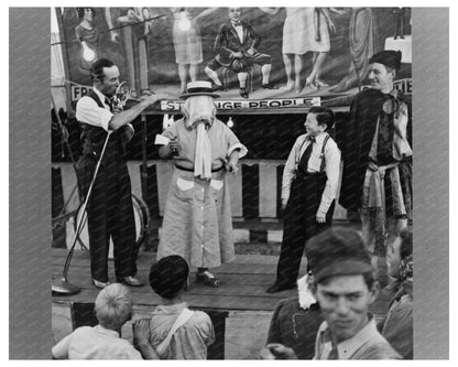 Circus Sideshow Scene Klamath Falls Oregon 1942