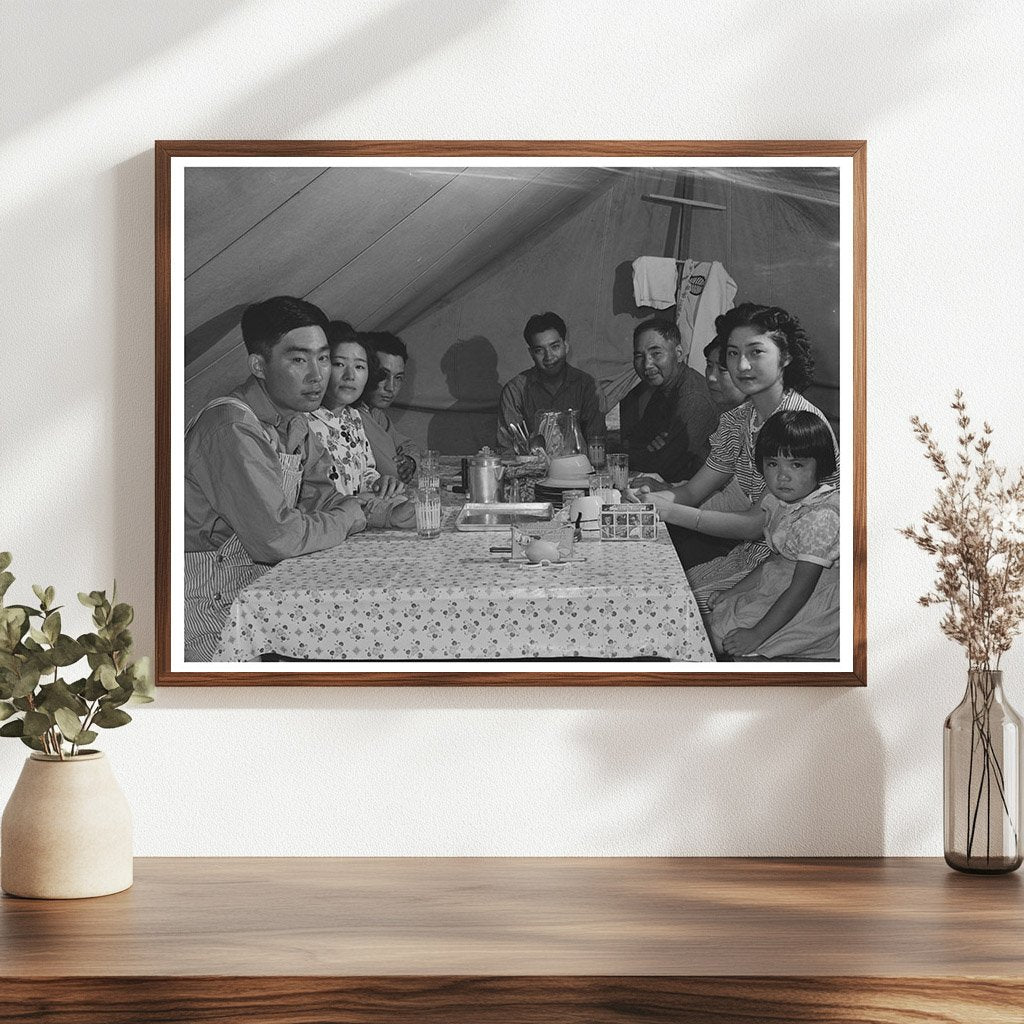 Japanese American Family in Mobile Camp Oregon July 1942