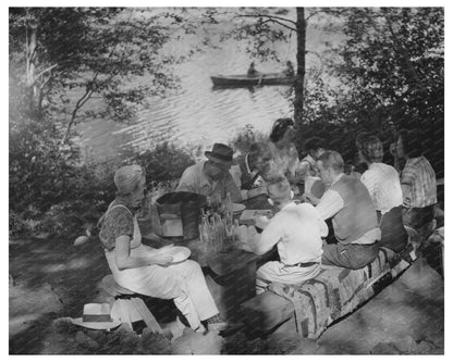 1942 Picnic Scene at Davis Lake Deschutes County Oregon