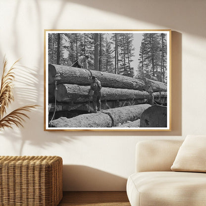 Loading Logs onto Flatcars in Grant County Oregon 1942