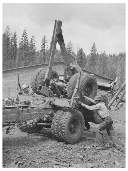 Vintage Log Truck Trailer Malheur National Forest 1942