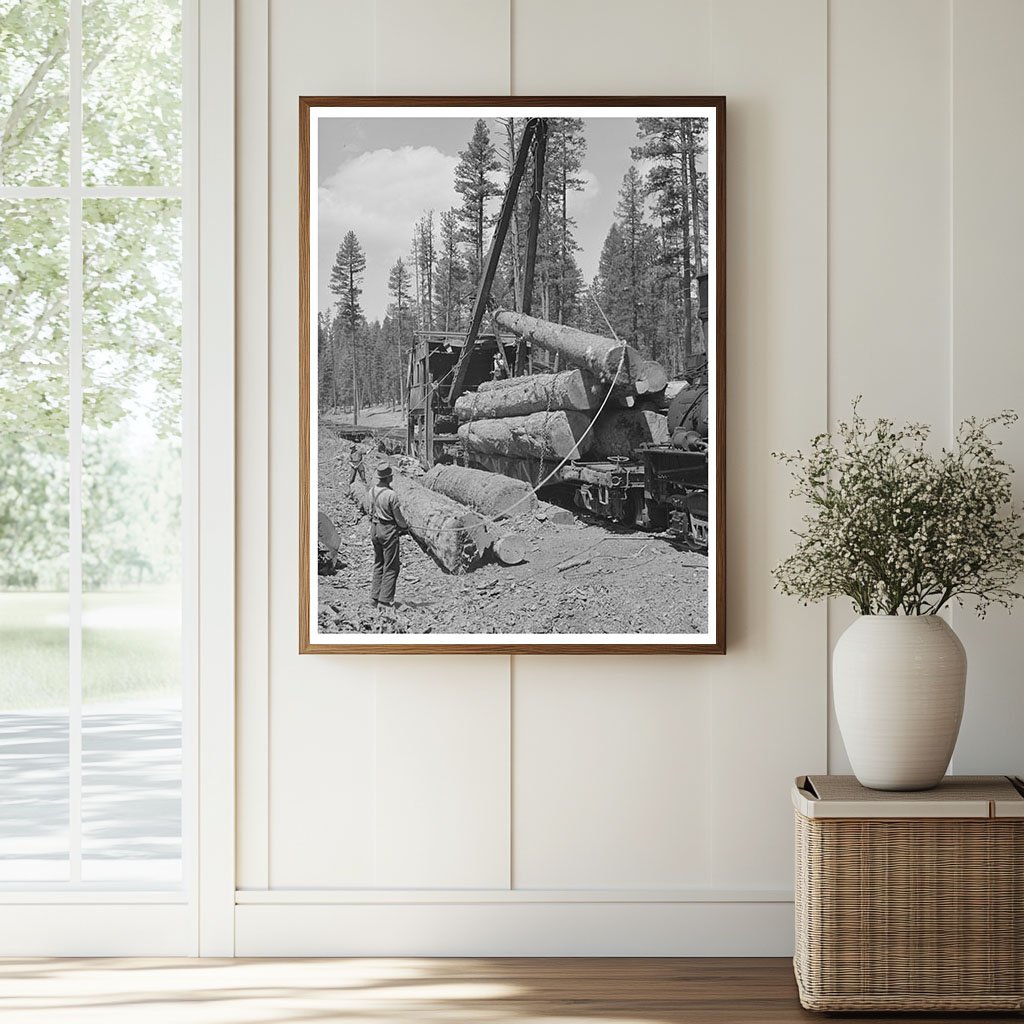 1942 Loading Logs onto Flatcars in Grant County Oregon