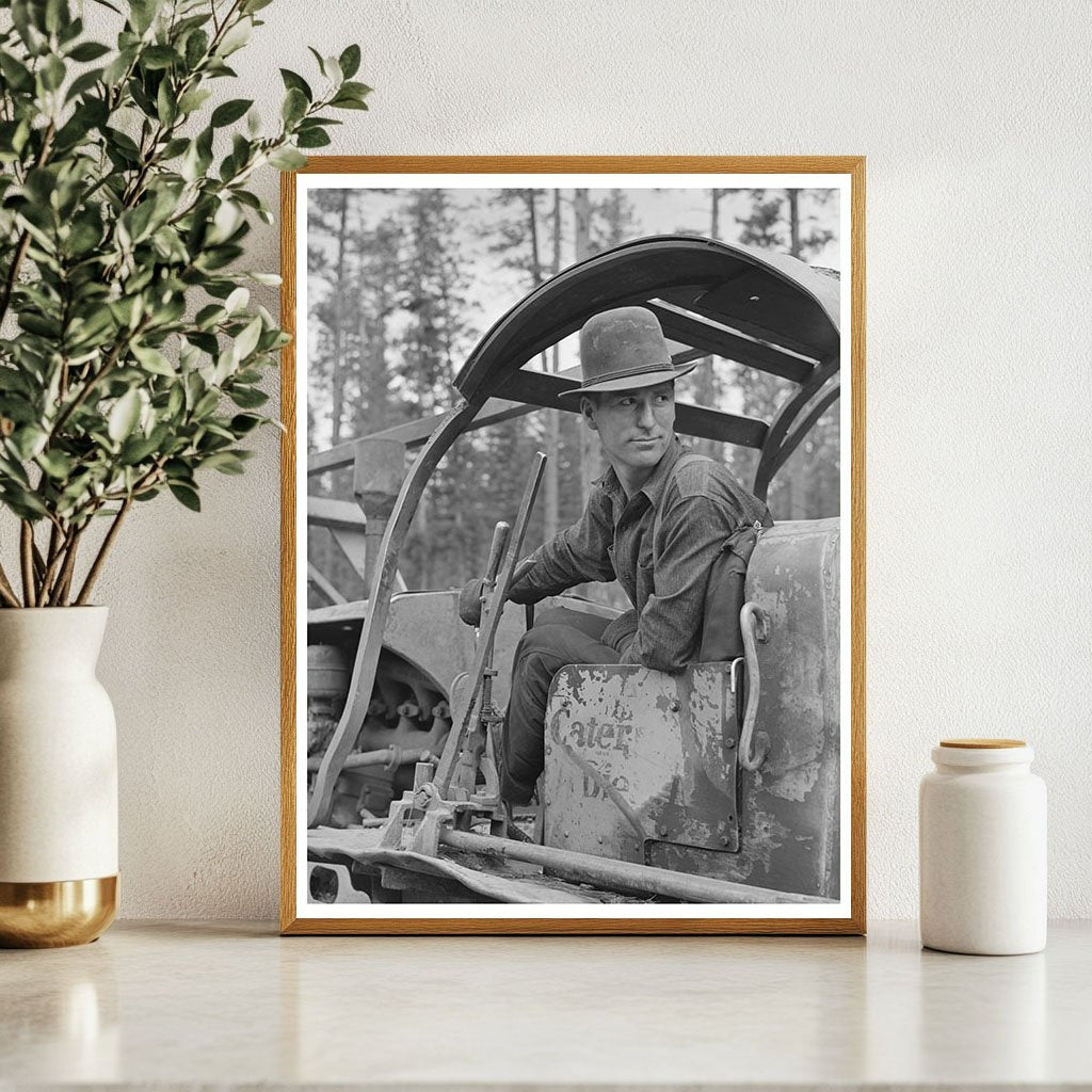 Caterpillar Tractor Operator in Malheur Forest July 1942