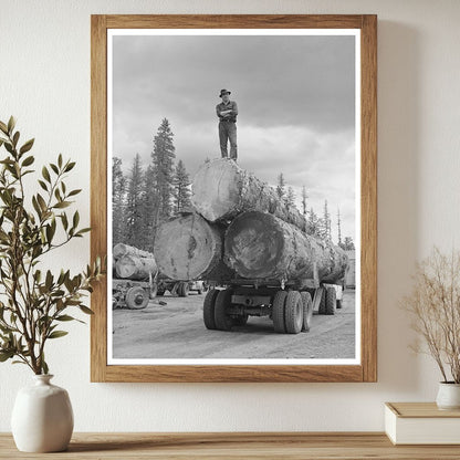 Lumberjack on Truckload of Logs Malheur National Forest 1942