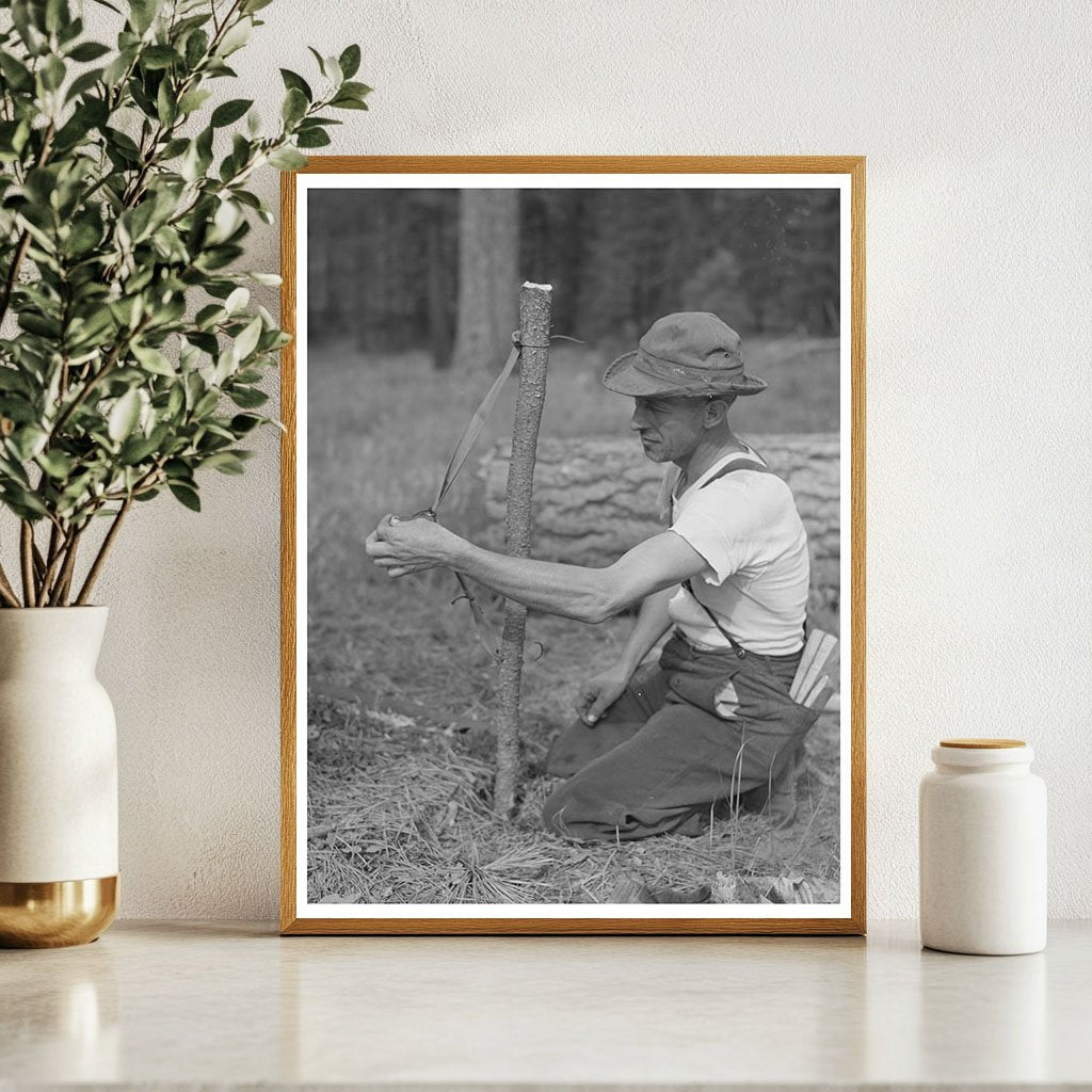 Lumberjack Building Rubberman in Malheur National Forest 1942