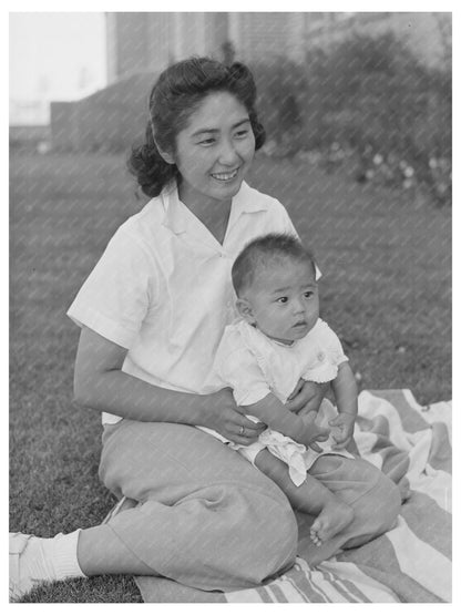 Japanese-American Mother and Child at Nyssa Baseball Game 1942