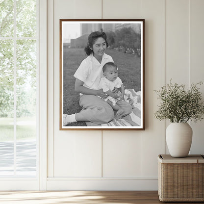 Japanese-American Mother and Child at Nyssa Baseball Game 1942