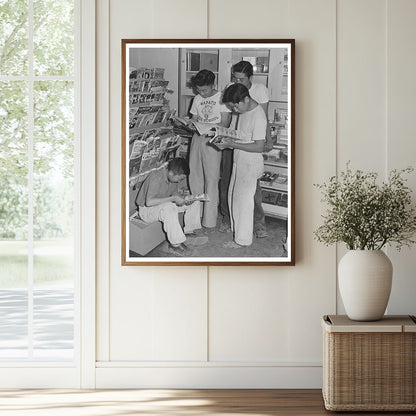 Japanese-American Boys at Newsstand Nyssa Oregon 1942