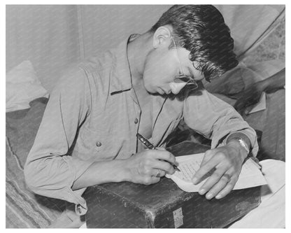 Japanese-American Boy in Mobile Camp Nyssa Oregon 1942