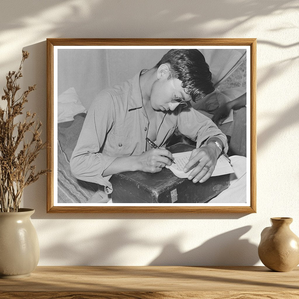 Japanese-American Boy in Mobile Camp Nyssa Oregon 1942