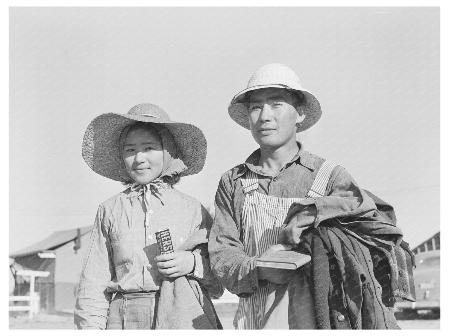 Japanese-American Couple at Farm Camp Nyssa Oregon 1942