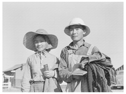 Japanese-American Couple at Farm Camp Nyssa Oregon 1942