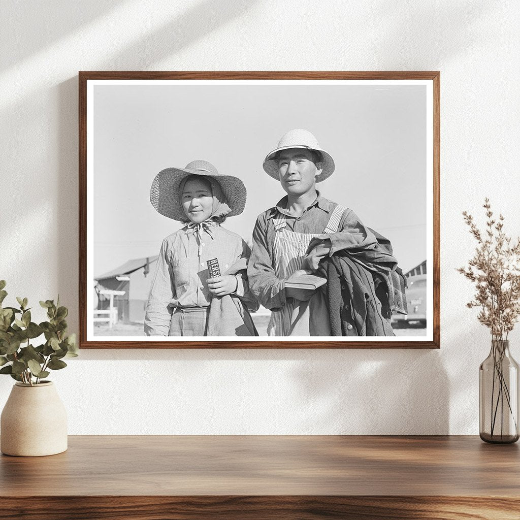 Japanese-American Couple at Farm Camp Nyssa Oregon 1942
