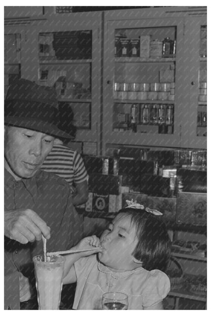 Japanese-American Farm Workers Enjoy Ice Cream Sodas 1942