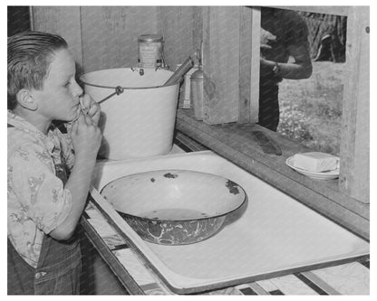 Young Boy at Farm Security Administration Home Ola Idaho 1942