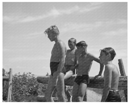 1942 Vintage Schoolboys Swimming in Minidoka County