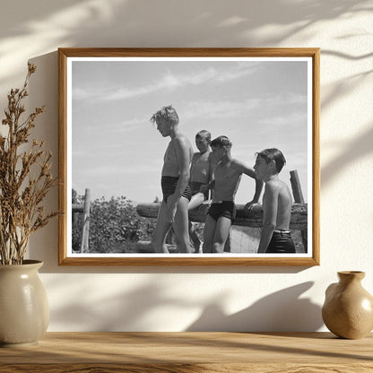 1942 Vintage Schoolboys Swimming in Minidoka County