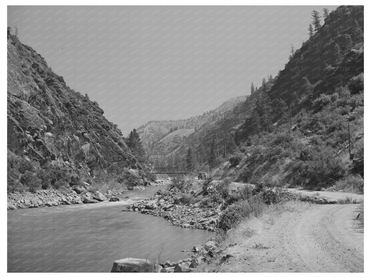 Salmon River Valley Landscape Idaho August 1942