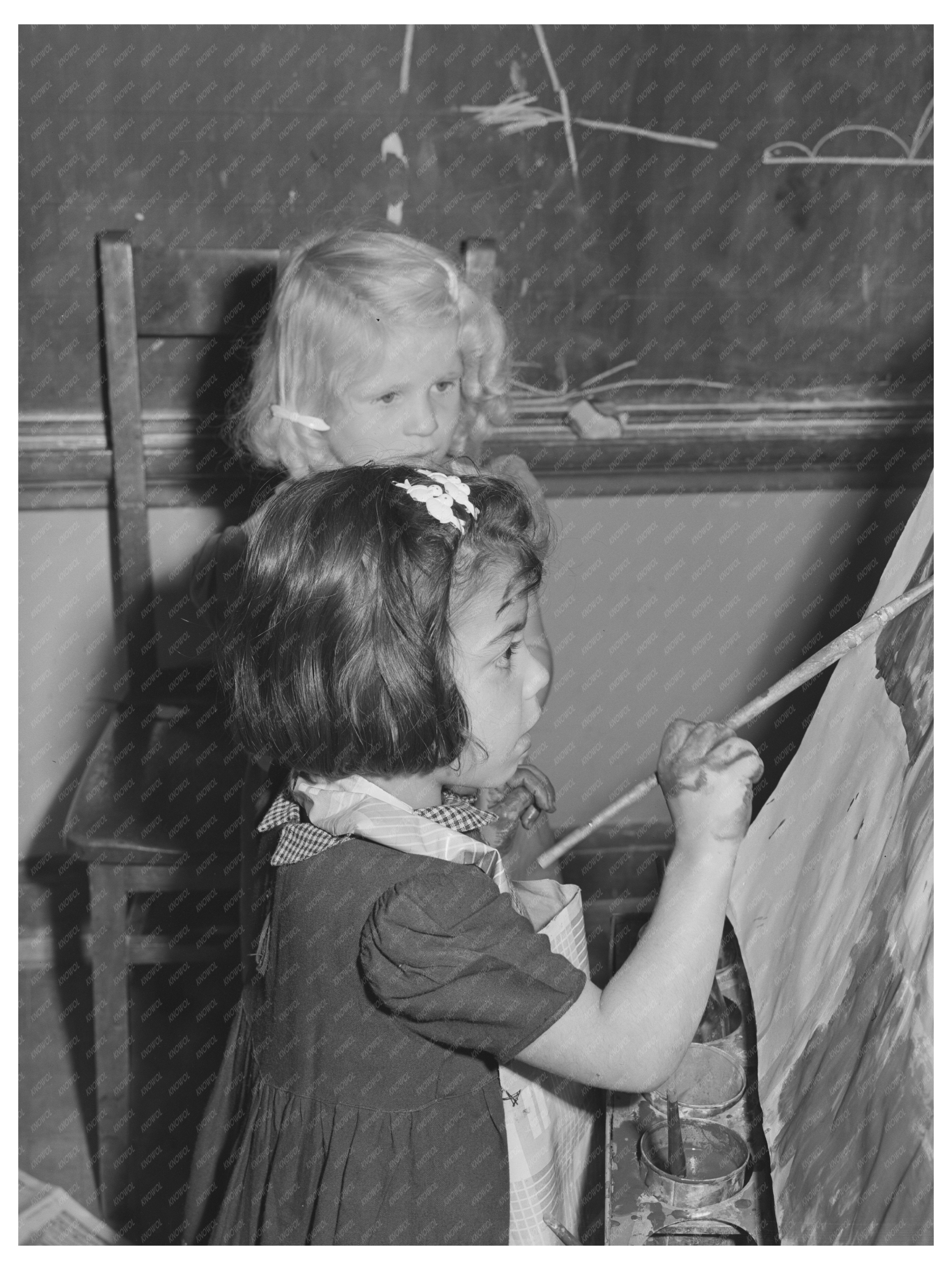 Vintage 1942 Kindergarten Girl in San Leandro California