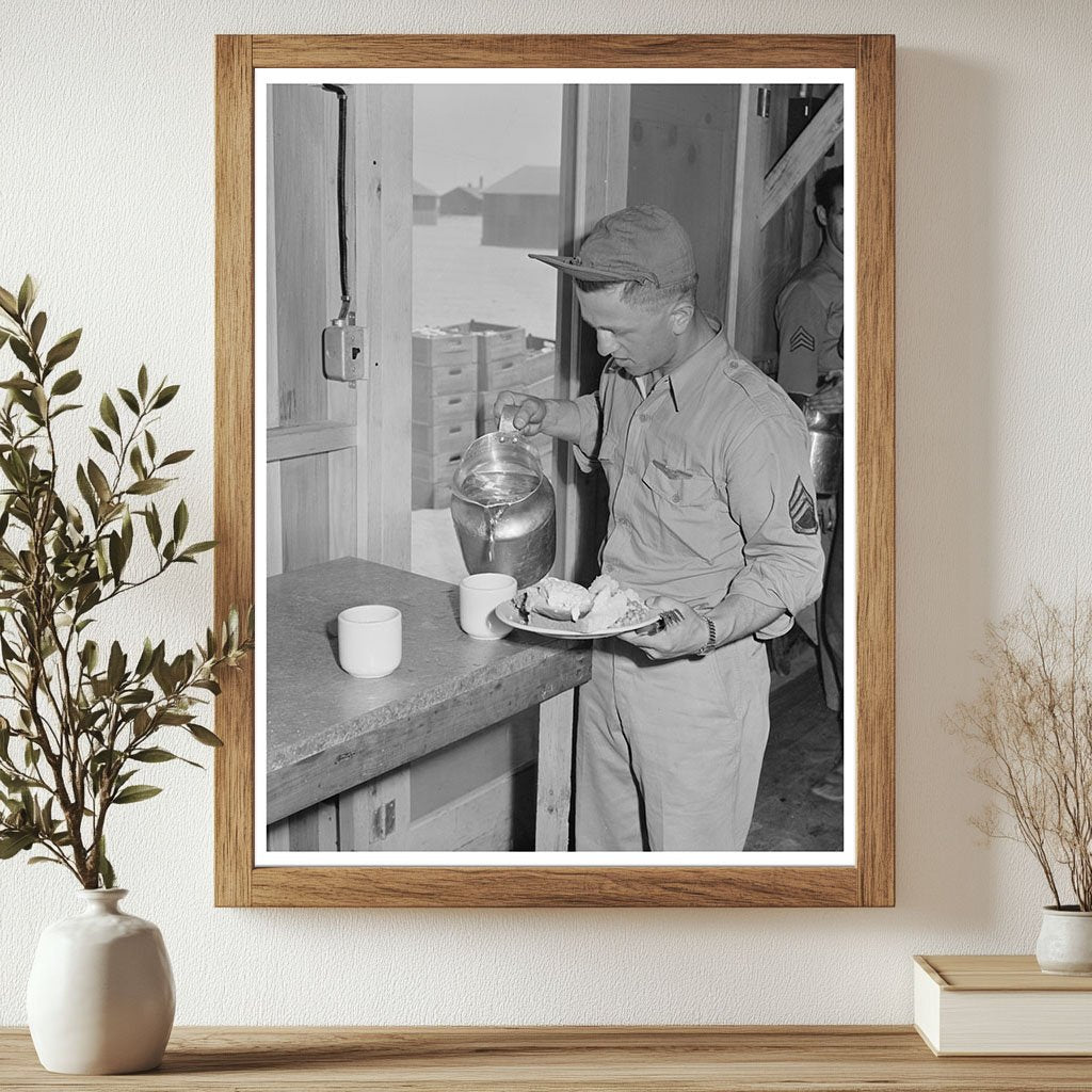 Sergeant Pilot Dining at Lake Muroc May 1942