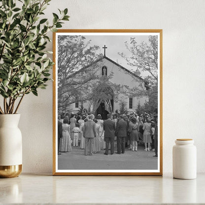 Crowd Outside Church in Novato California May 1942