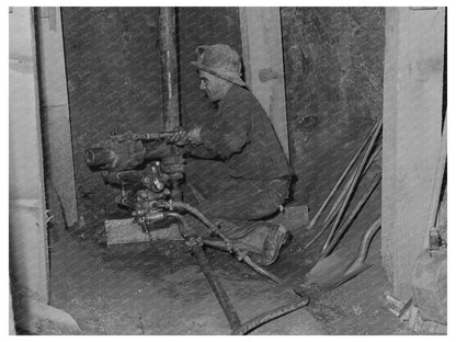 Miner Drilling Tungsten Ore at Tungsten Chief Mine 1942