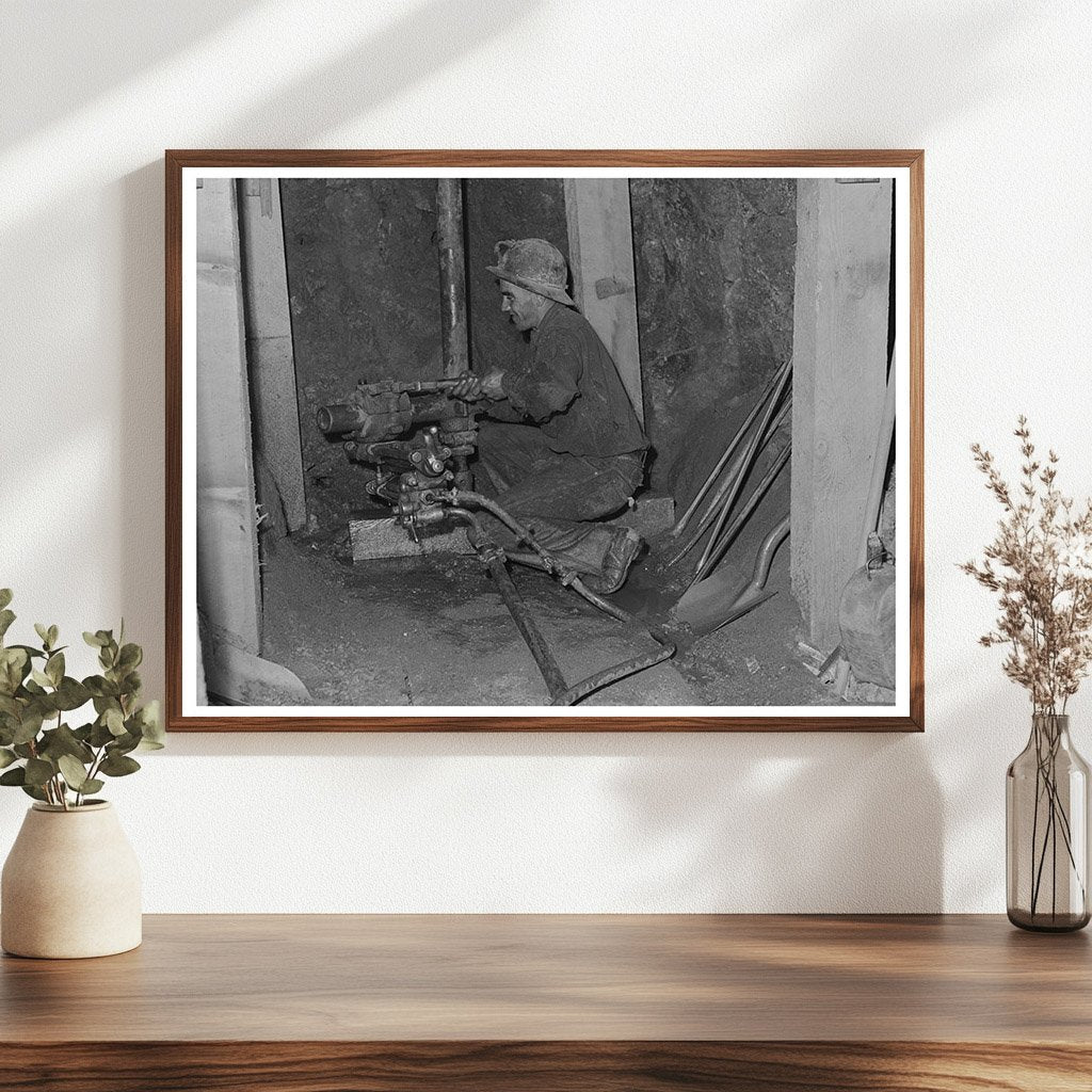 Miner Drilling Tungsten Ore at Tungsten Chief Mine 1942