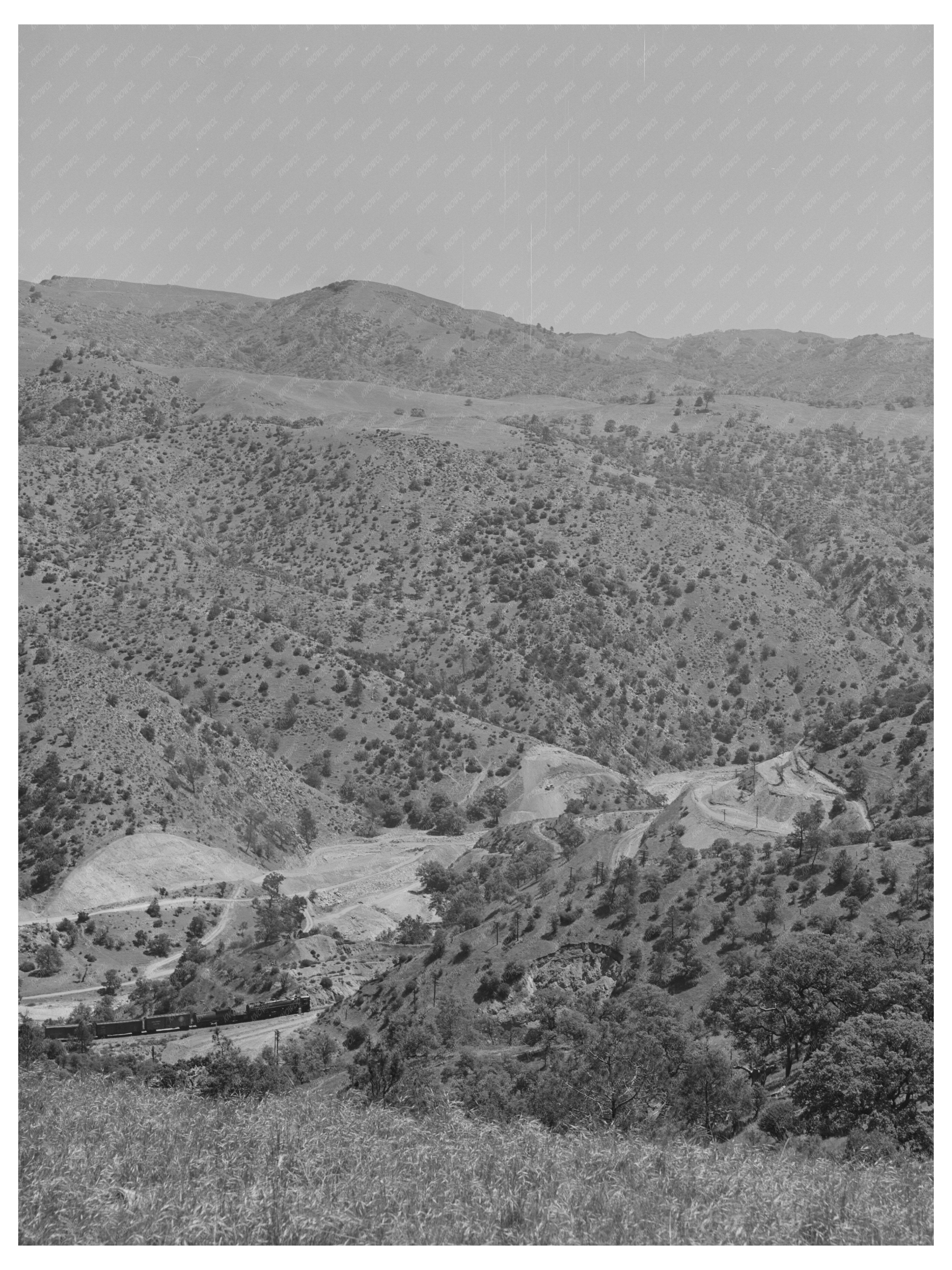 Train in Mountain Valley Kern County California May 1942