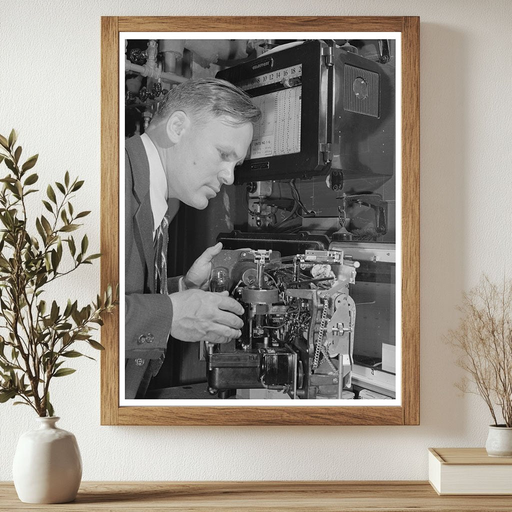 G.T. Hemmeter Operating Thermometer in 1942 Agricultural Lab