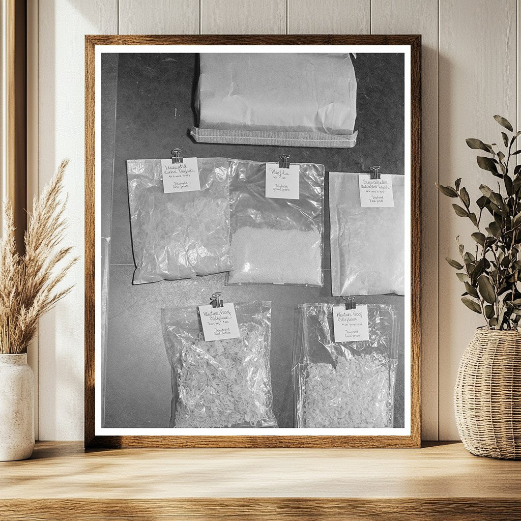 Dehydrated Vegetable Samples at Research Lab 1942