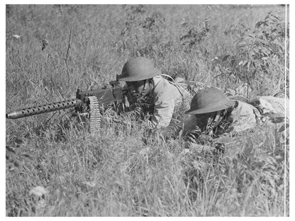 Cavalrymen with .30 Caliber Machine Gun Fort Riley 1942