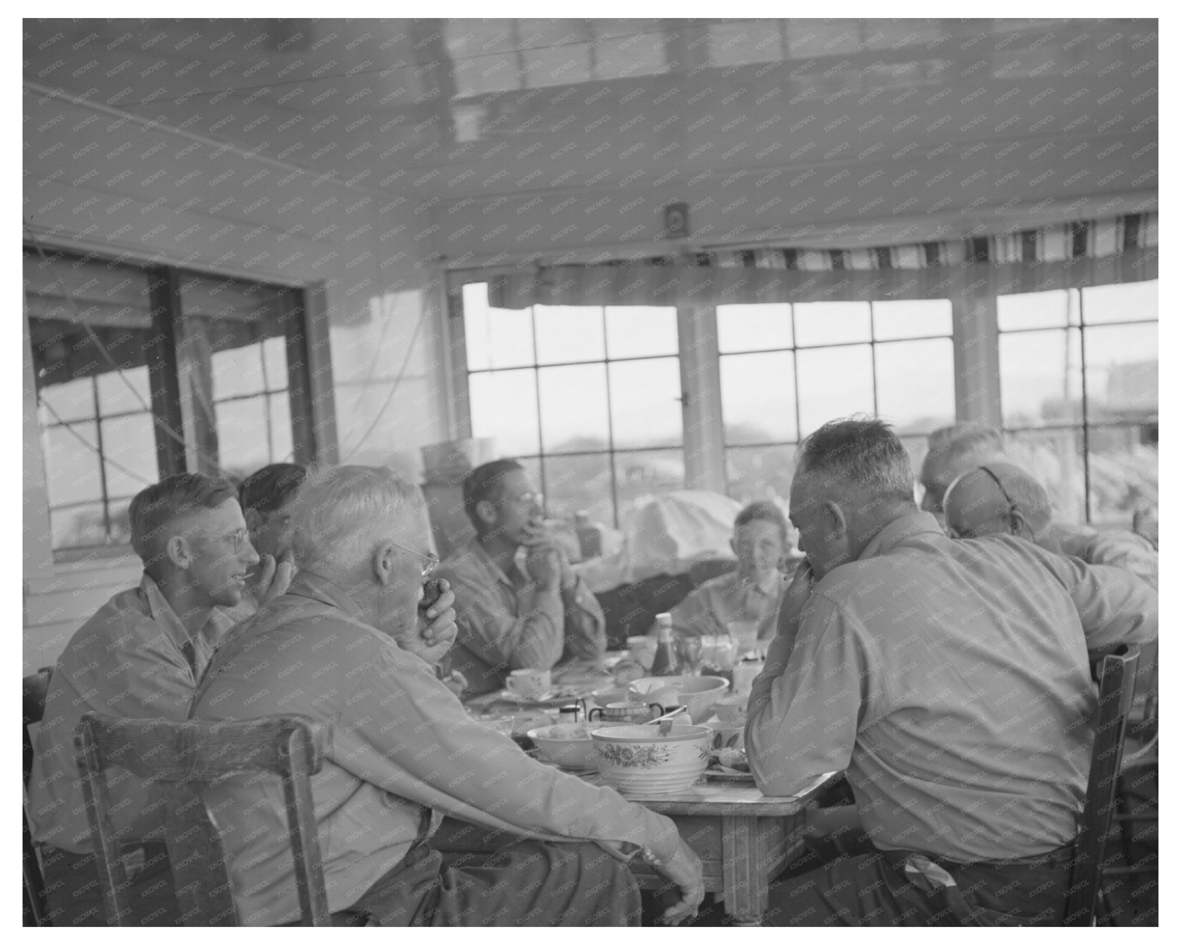 Ranchers and Cattle Buyers Dining in Montana 1942