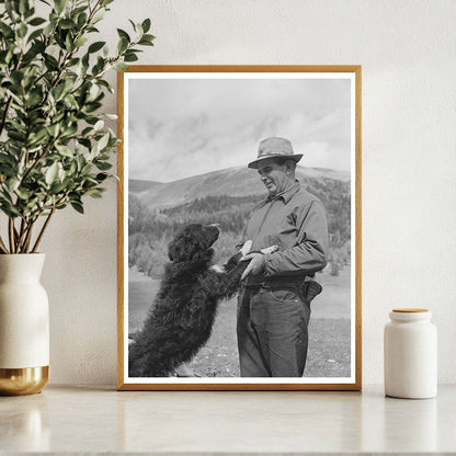 Sheepherder and Dog in Gravelly Range Montana 1942