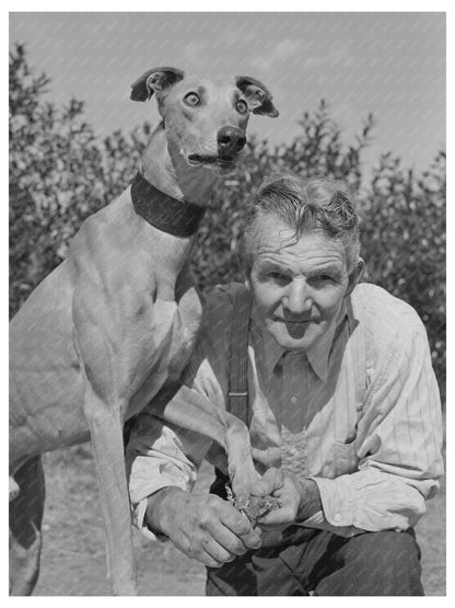 John D. Eddy and Greyhound Petaluma Gold Butte Montana 1942