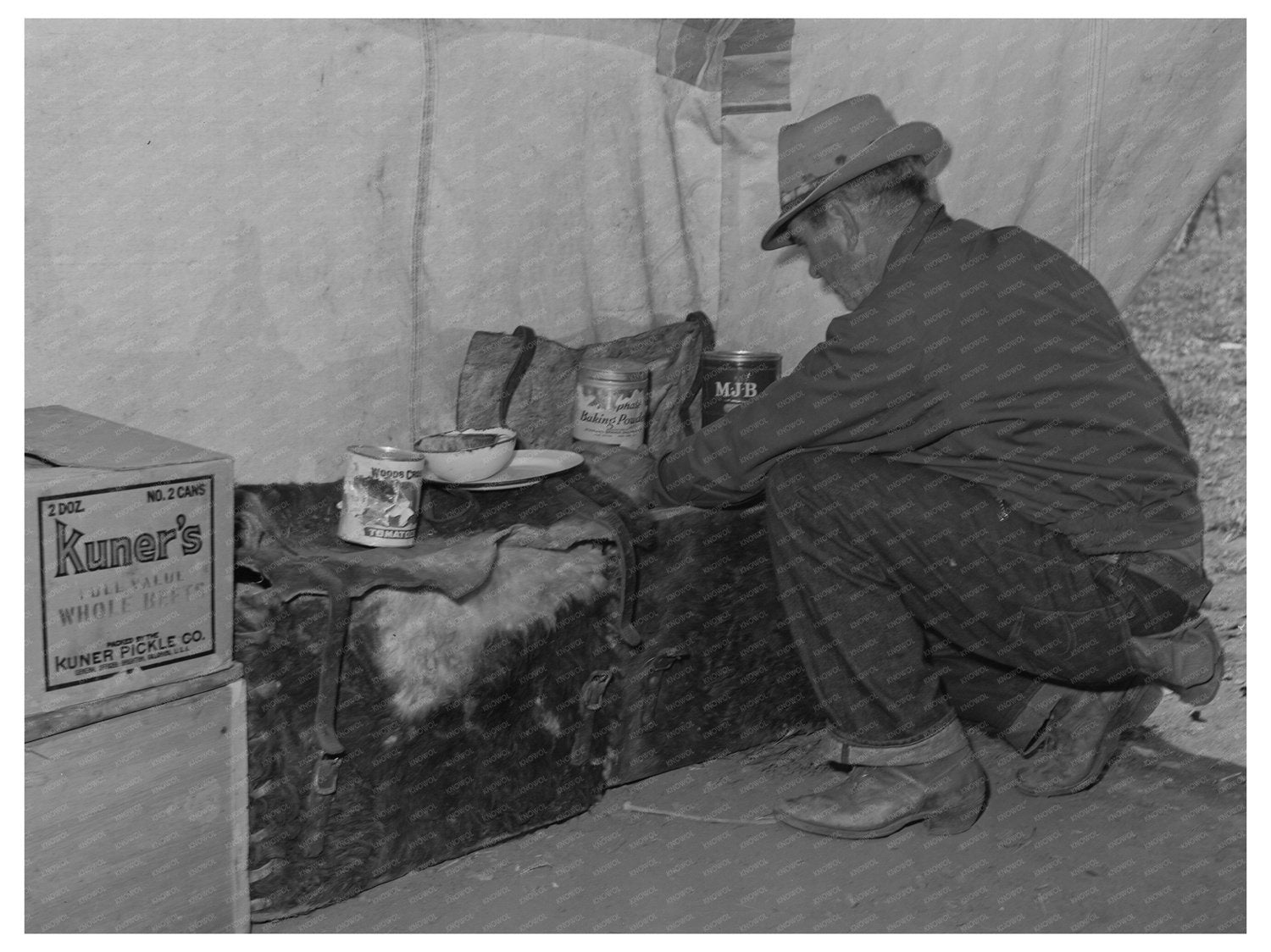 Sheepherder Retrieving Supplies in Madison County Montana 1942