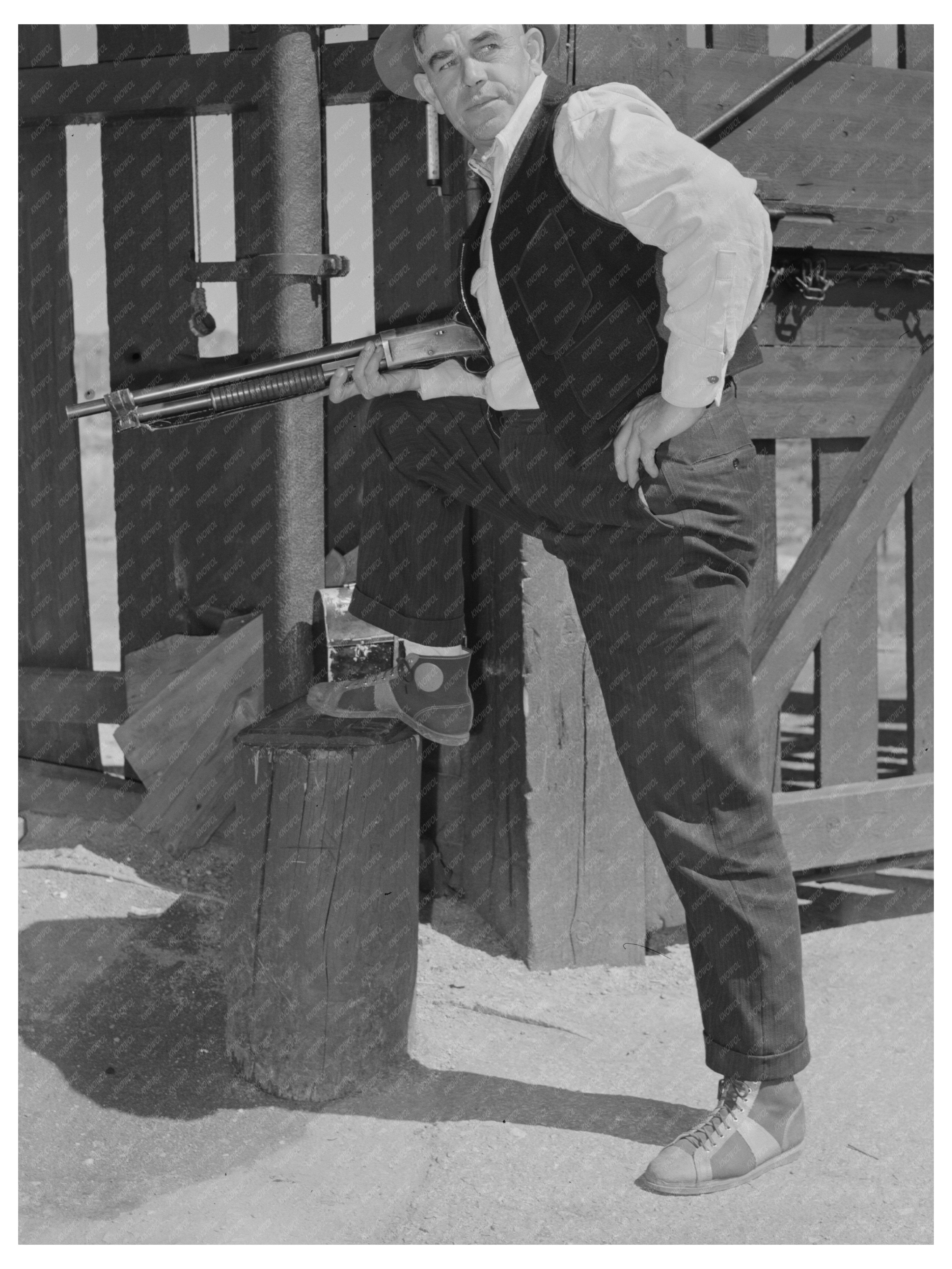 Guard at Anaconda Copper Mining Company Butte Montana 1942