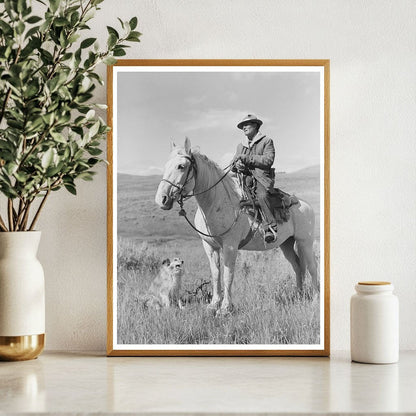 Sheepherder with Horse and Dog in Gravelly Range 1942