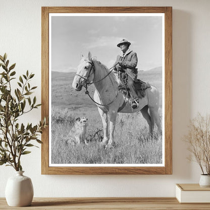 Sheepherder with Horse and Dog in Gravelly Range 1942