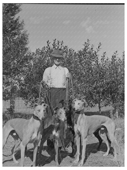 John D. Eddy with Greyhound Petaluma Gold Butte Montana 1942
