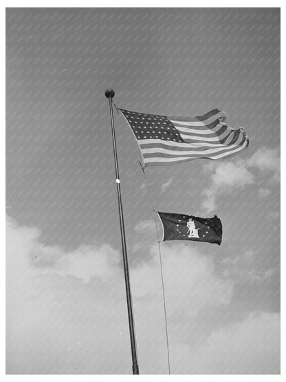 Minutemen Flag and US Flag Anaconda Montana September 1942