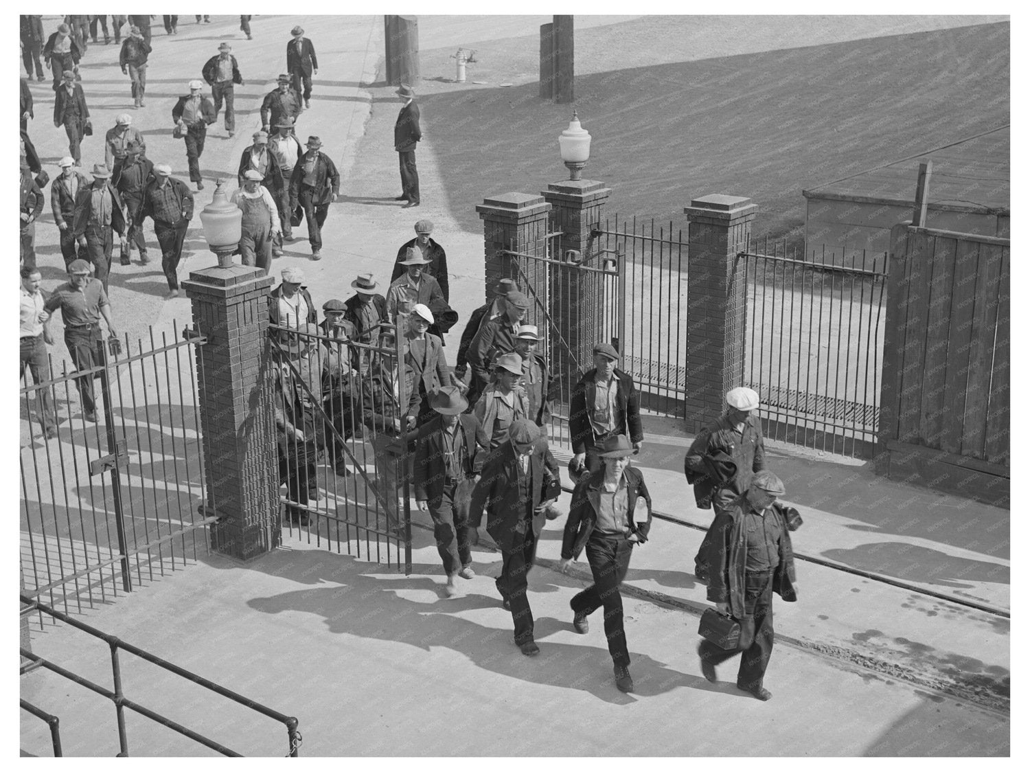 Workmen Leaving Anaconda Smelter September 1942