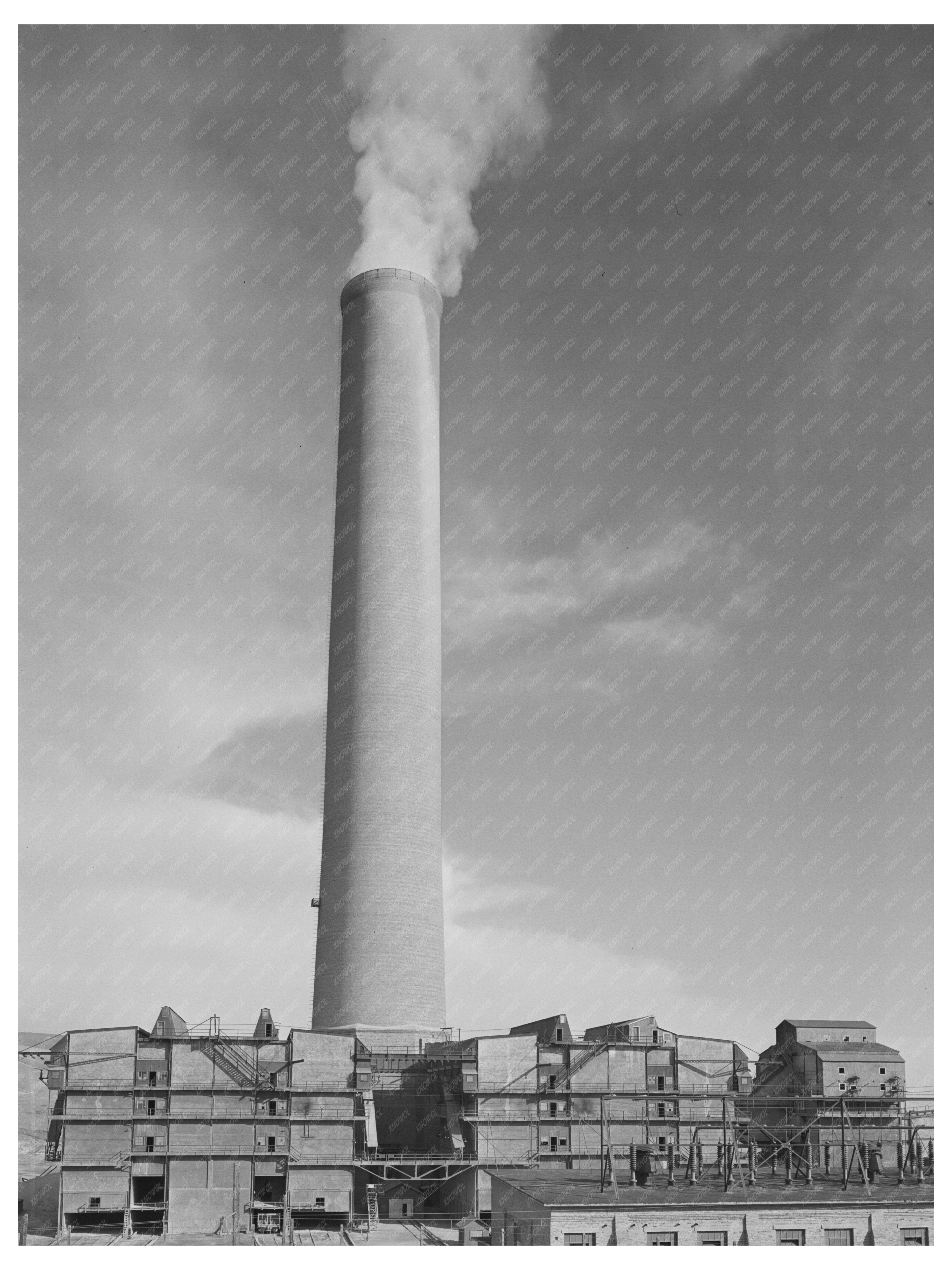 Anaconda Smelter with Tallest Smokestack 1942